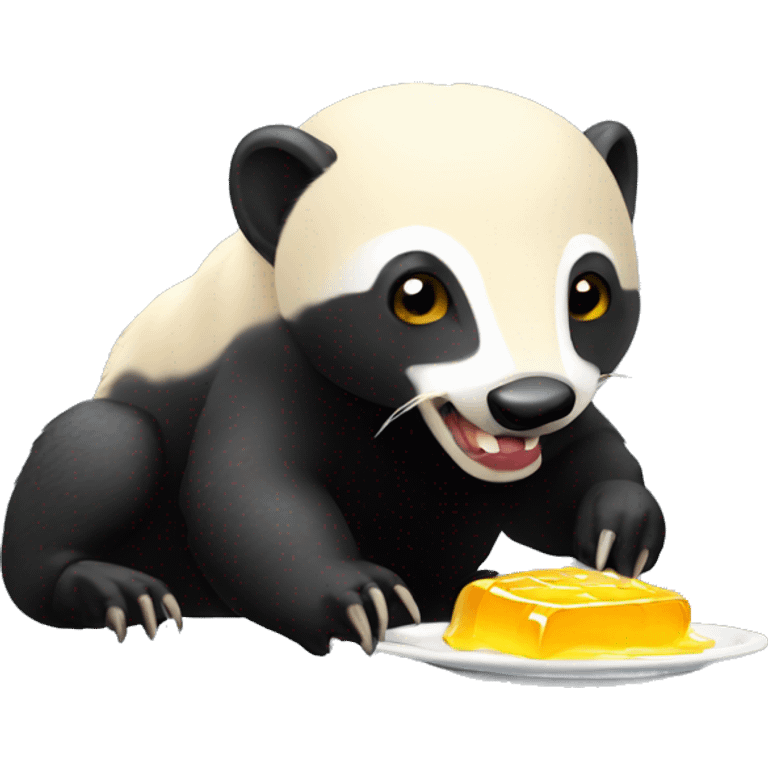 Honey badger eating honey emoji