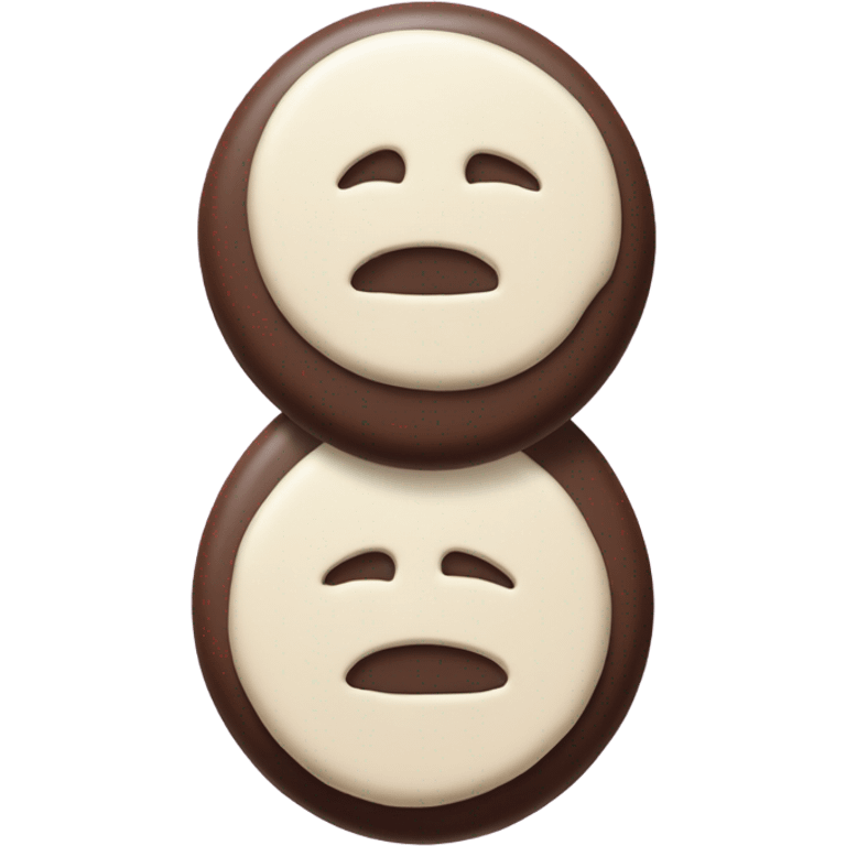 One Black and white cookie equal size emoji