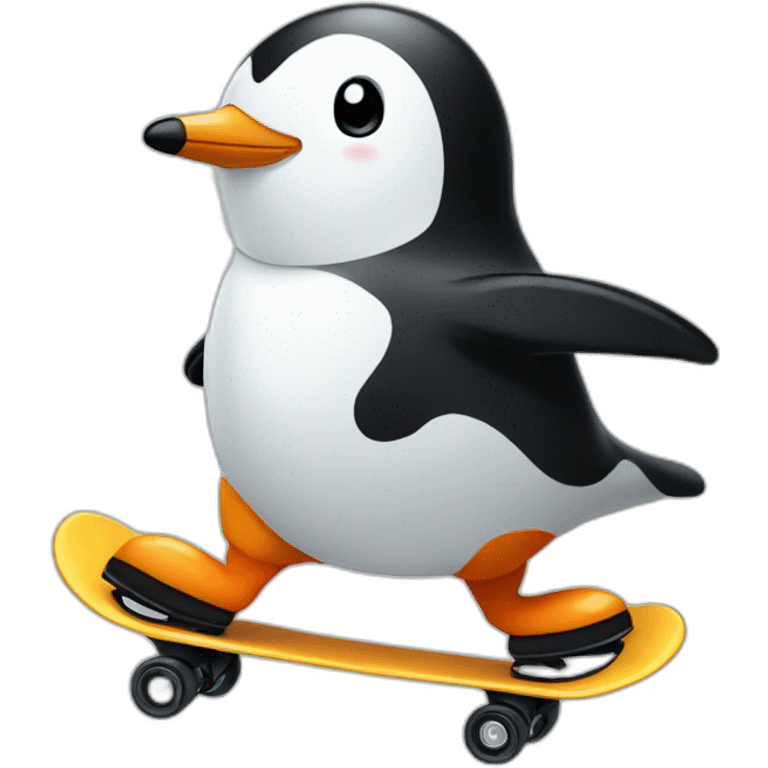 pingüino en patines emoji