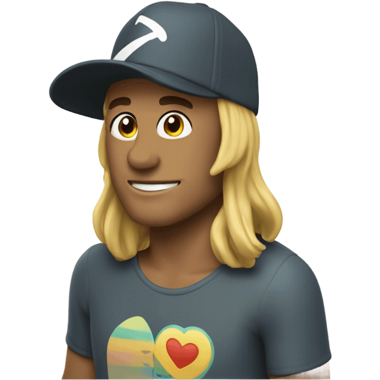 Surfer dude with love this life hat emoji