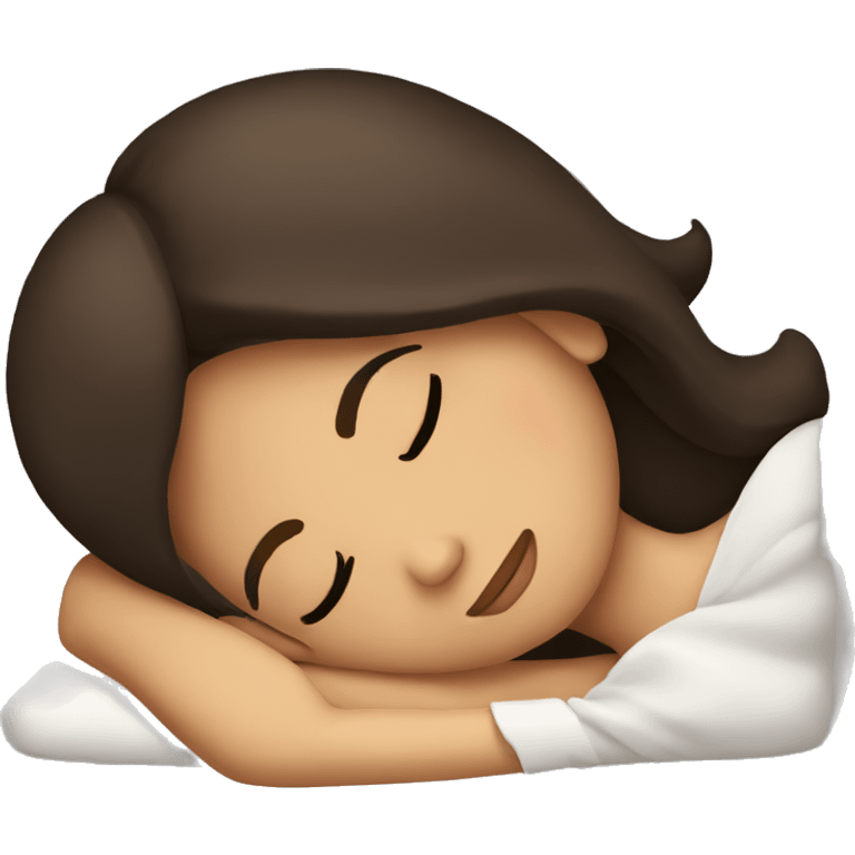 Brunette girl sleeping emoji