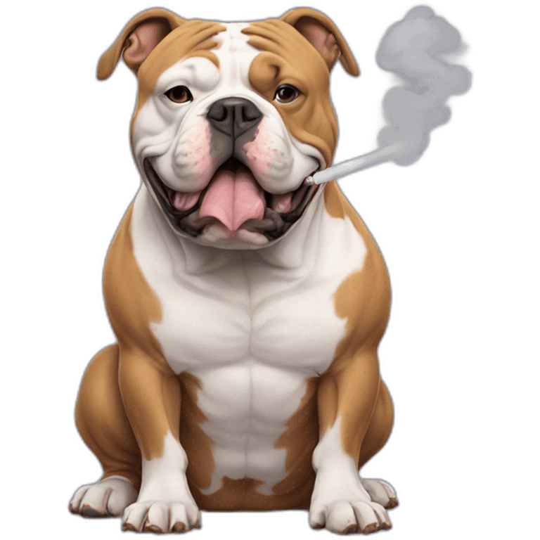 American XL bully smoking a vape emoji