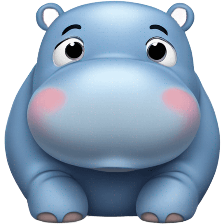 hippo with hearts emoji