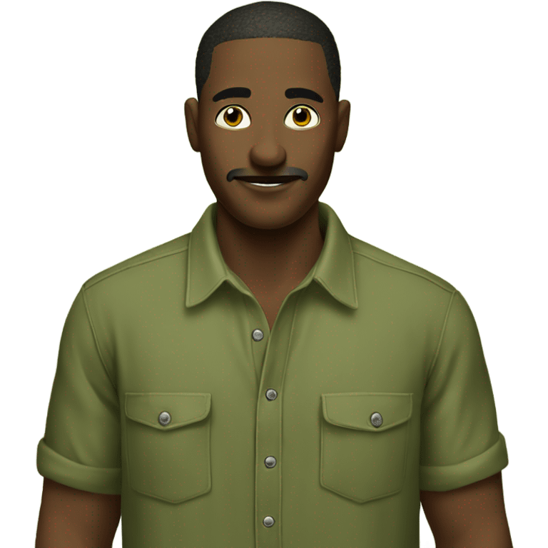 Olive green cozy men shirt emoji