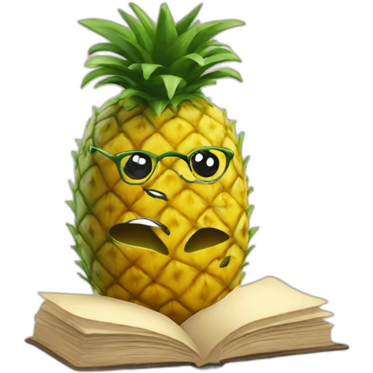 A pineapple reading a book emoji