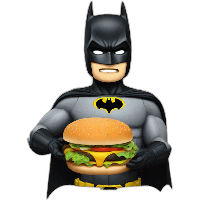 Batman qui mange un burger emoji