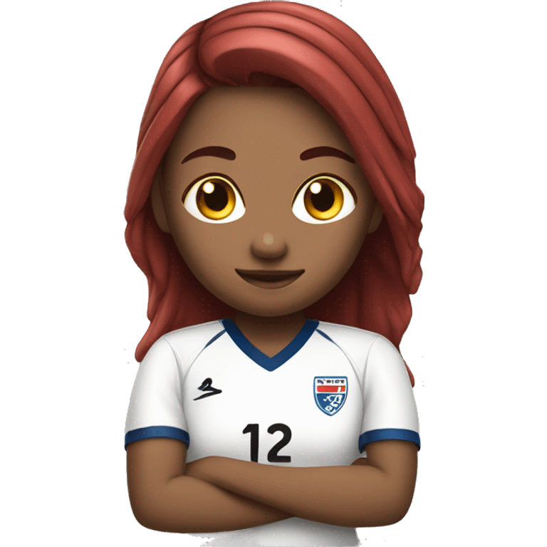 Girl soccer player with red jersey  emoji