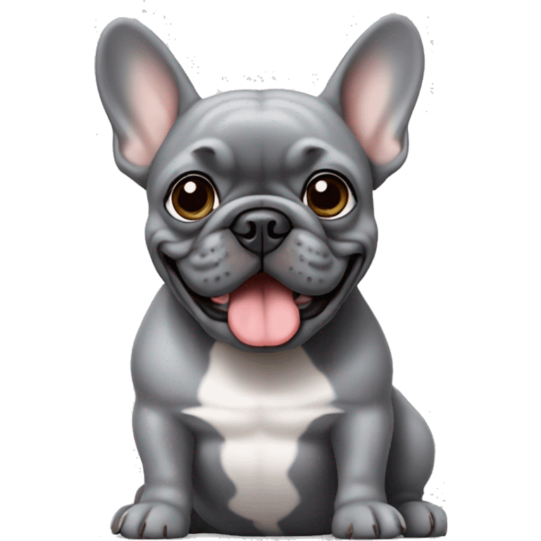 Grey French bulldog  emoji