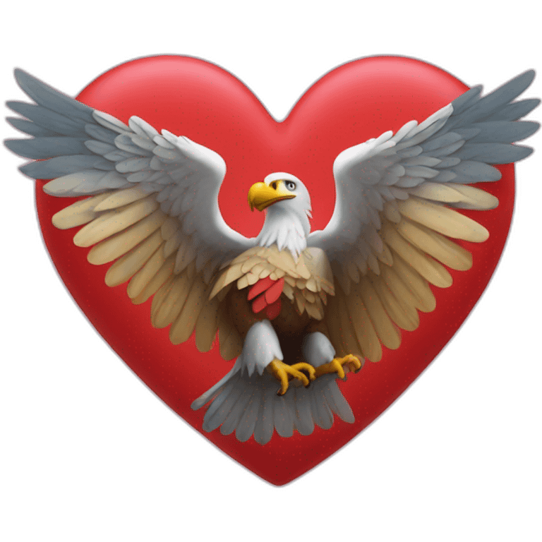 Heart and eagle emoji