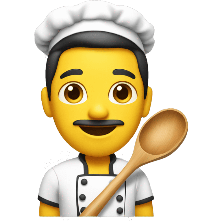 chef, yellow skin. with a wooden ladle in hand emoji