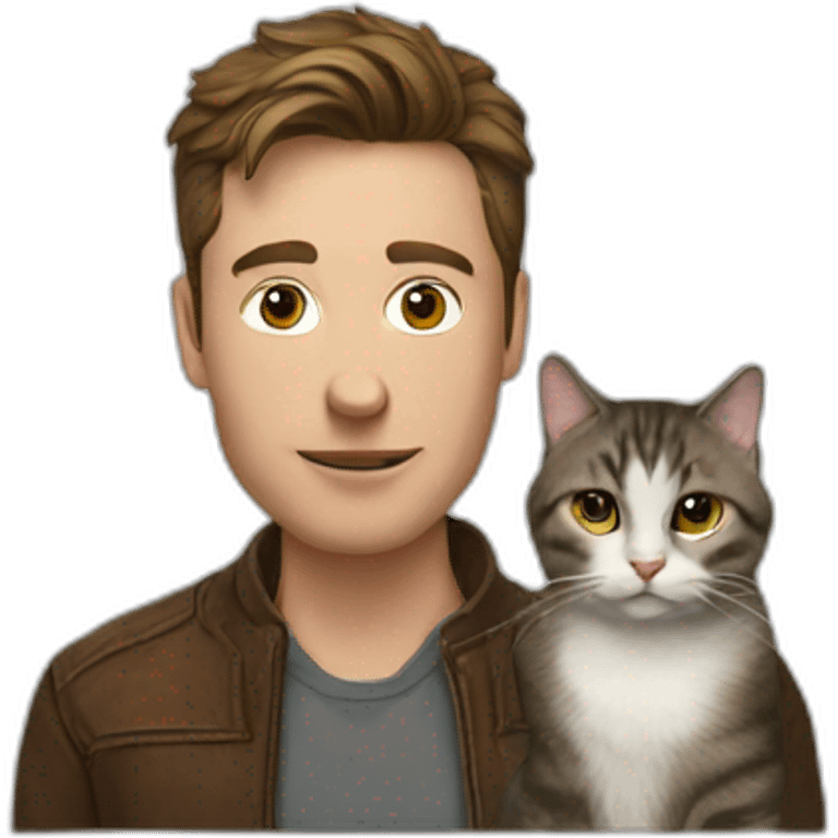 elon muusk with a cat emoji