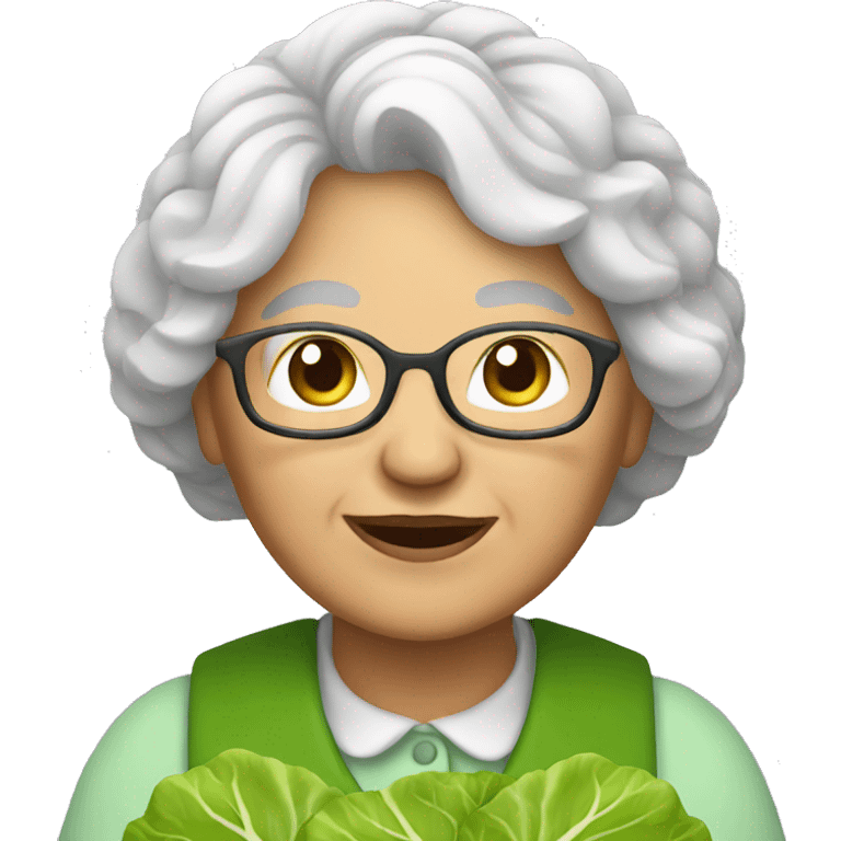 Granny with cabbage emoji