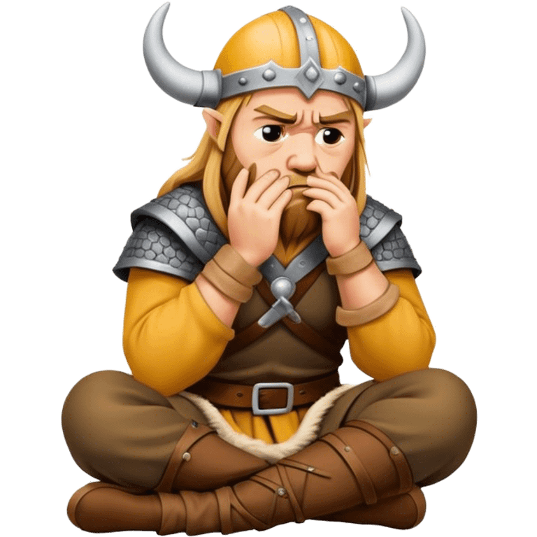 danish viking facepalm sitting and sad realistic emoji