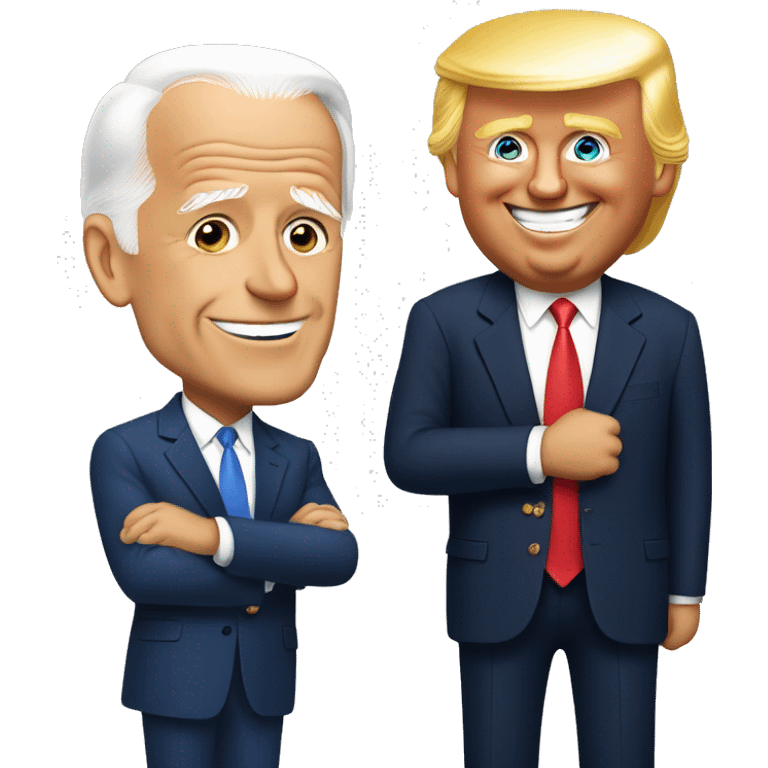 Joe biden and trump loving each other emoji