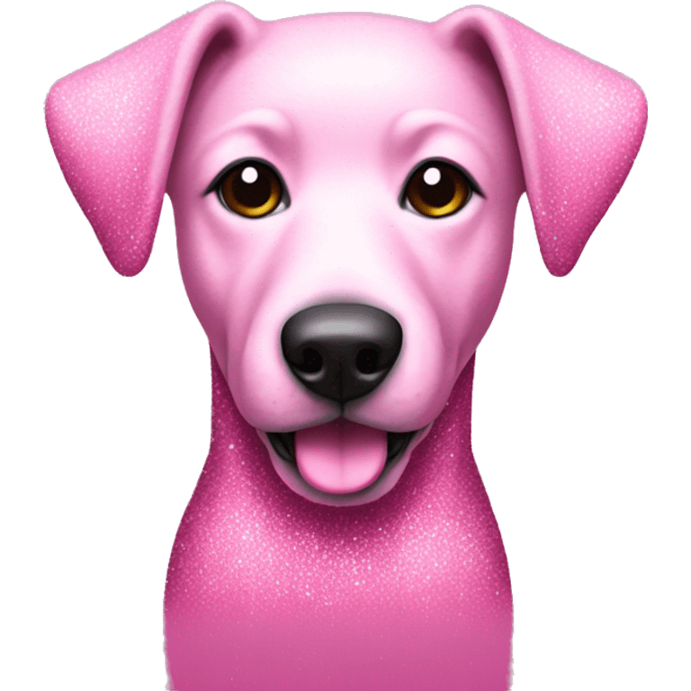 Pink glitter dog emoji