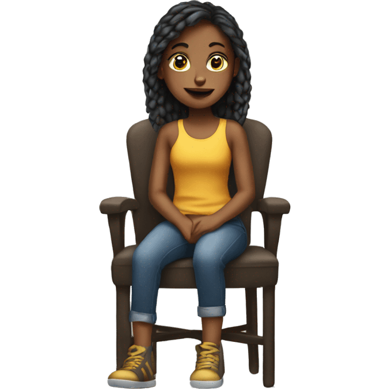 Girl sitting on a chair emoji