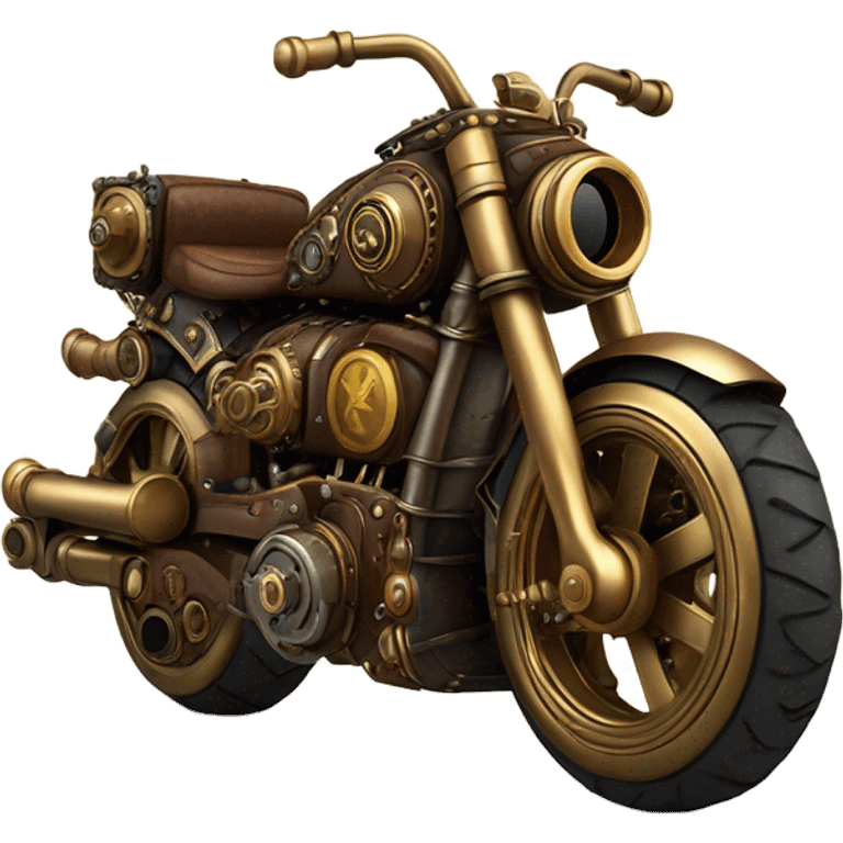 steampunk motorbike direct back view emoji