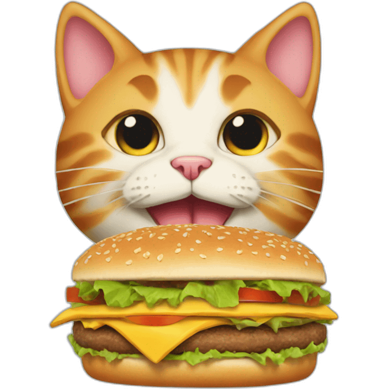 Cat eat the burger emoji