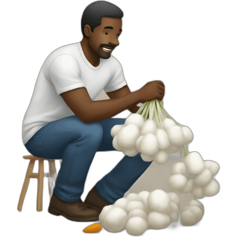 Black man picking coton emoji