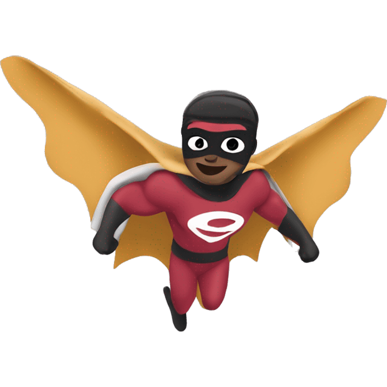 cassava superhero flying with G icon and pastl color emoji