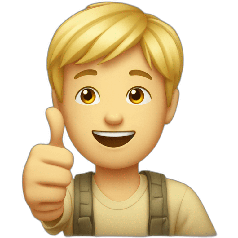 boy winking and giving thumbs up emoji