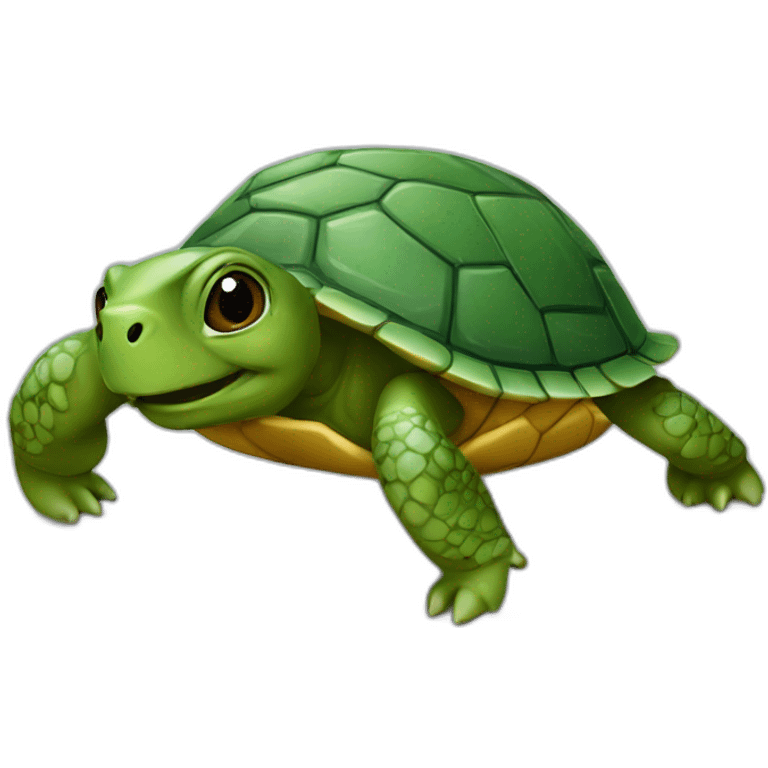 Tortue avec loupe emoji