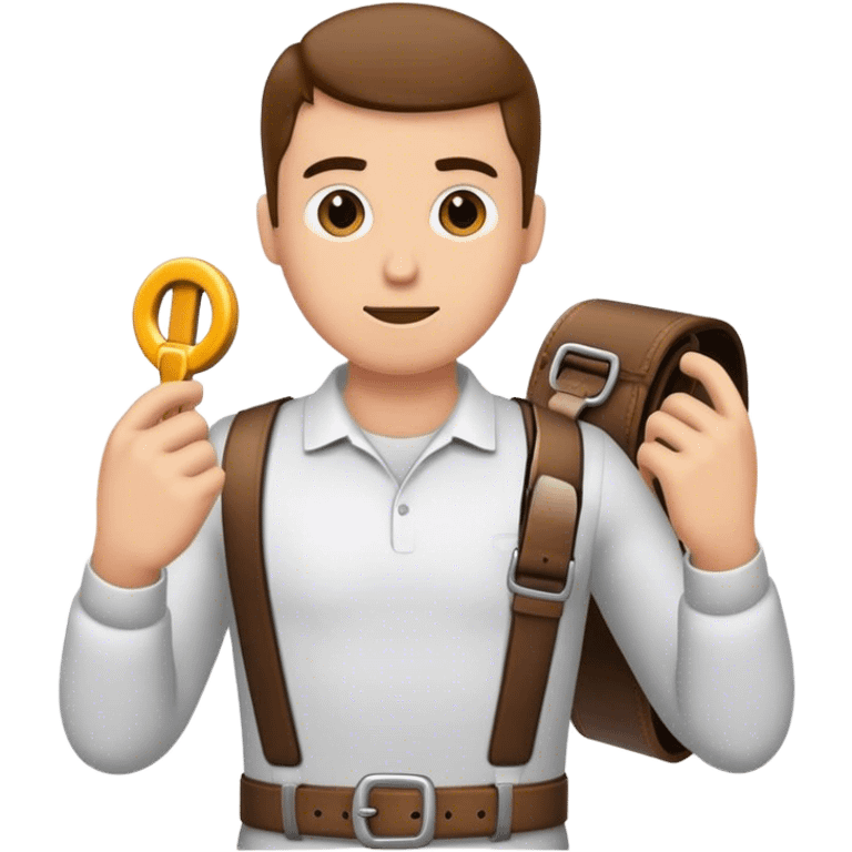 Homme qui tient une ceinture dans la main emoji