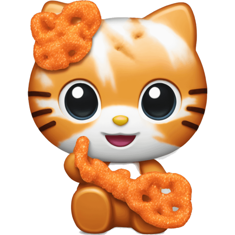 Hello kitty eating cheetos emoji