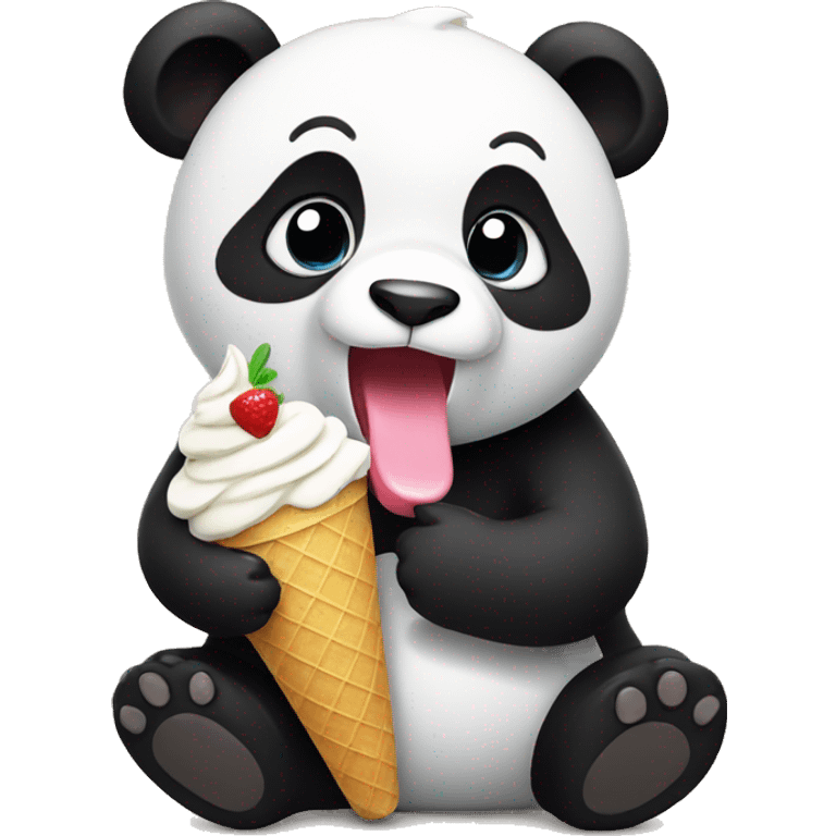 Panda eating ice cream emoji