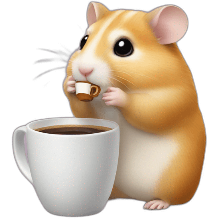 Hamster drinking coffee emoji