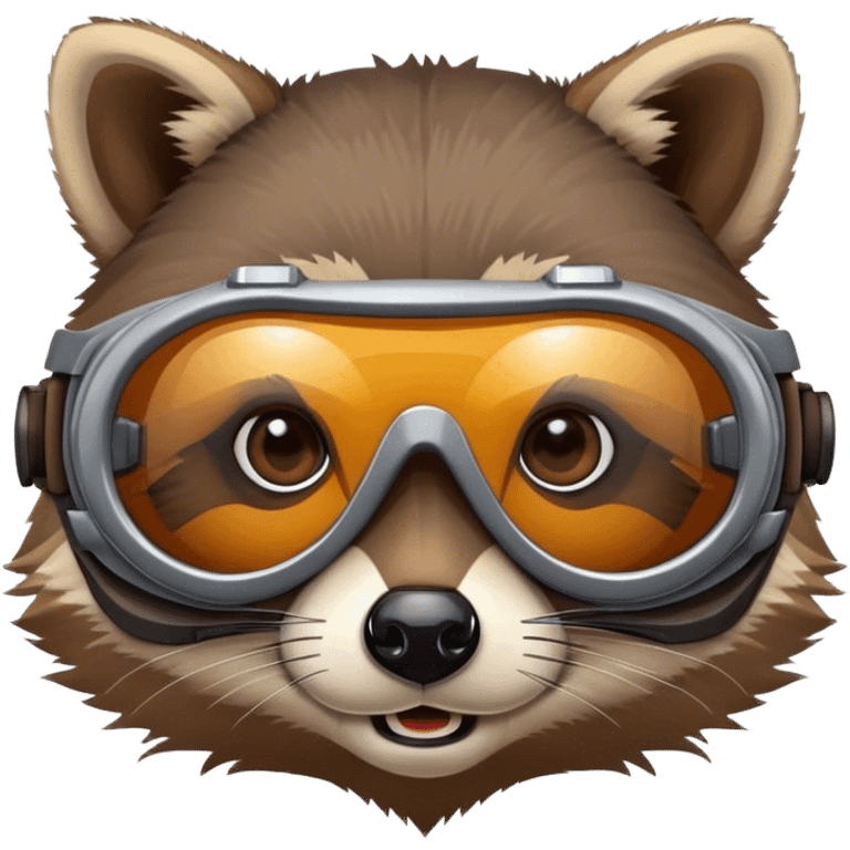 Racoon wearing goggles emoji