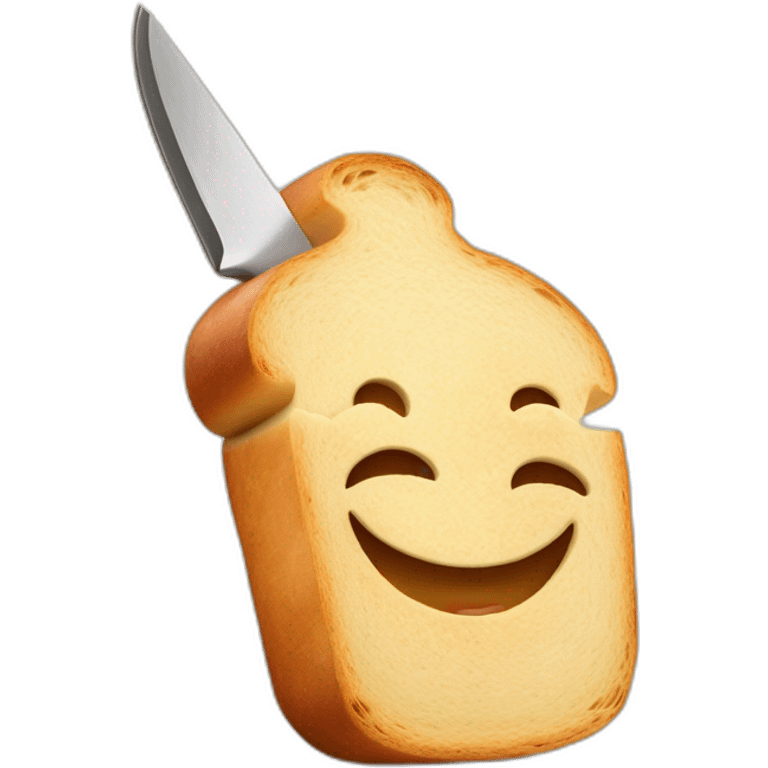 HAPPY BREAD WITH A CHEFS KNIFE emoji