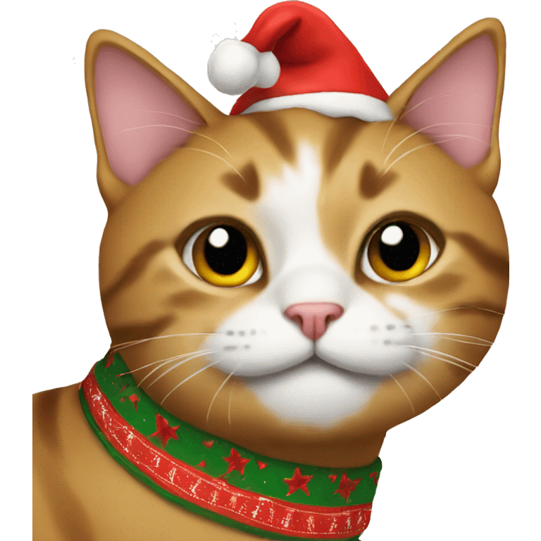 cat wearing a christmas shirt emoji