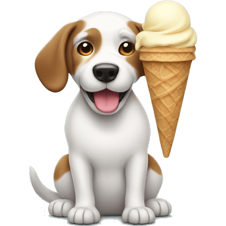 Dog with ice cream  emoji