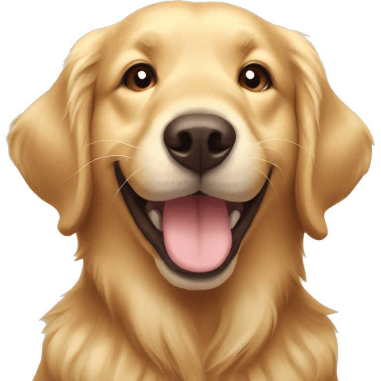 Golden retriever smiling emoji