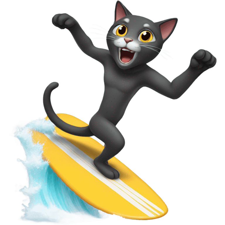 cat surfing emoji