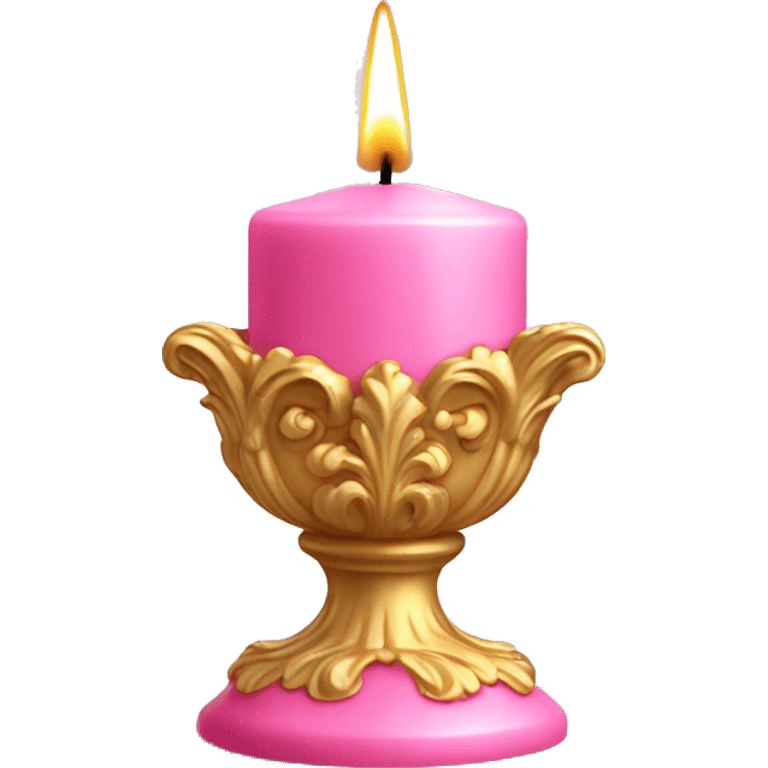 Pink and gold rococo candle  emoji