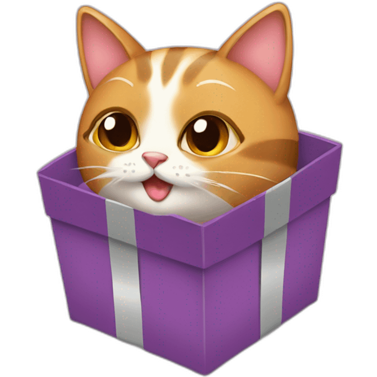 cat gift box emoji