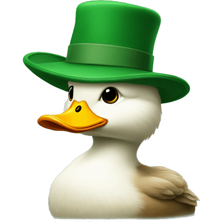 fluffy humanoid duck with green hat emoji