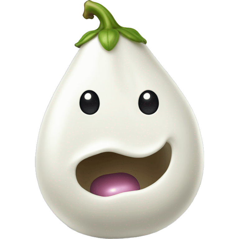 White eggplant with milk leaking out of it emoji