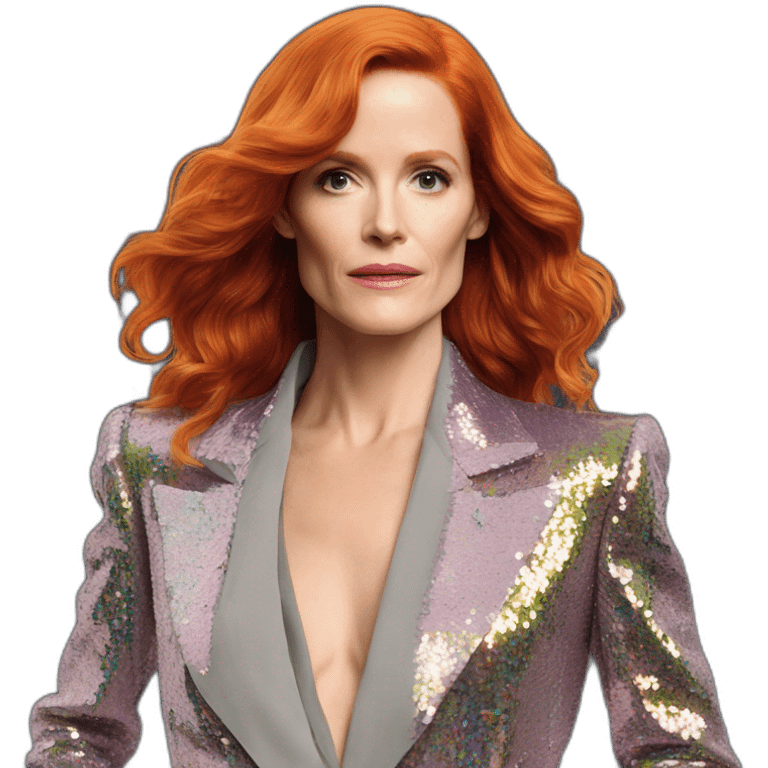 Audrey fleurot long hair multicolored sequined suit emoji