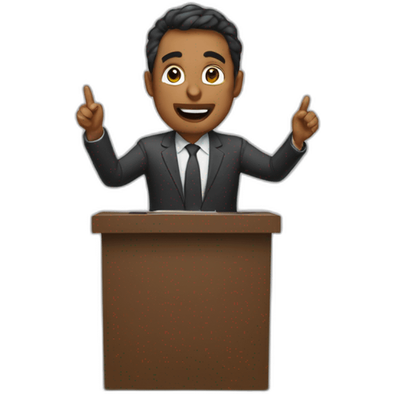 Iman gadzhi giving a speech emoji