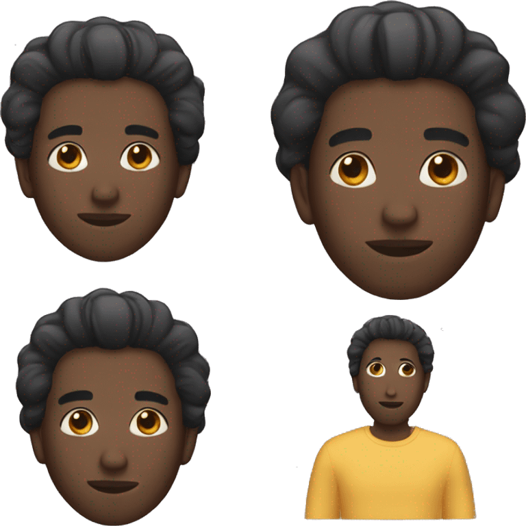 Black man with taper hair emoji