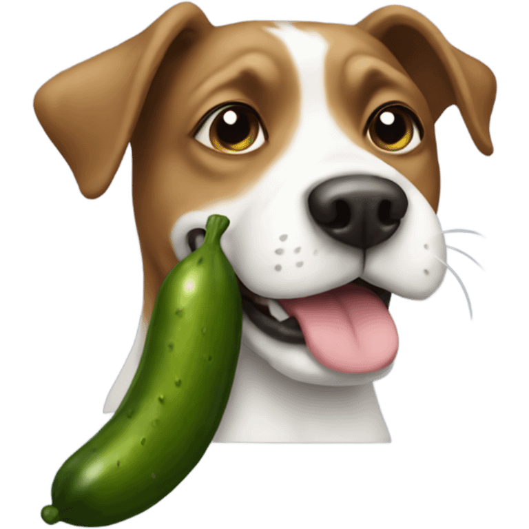 Dog with a pickle  emoji