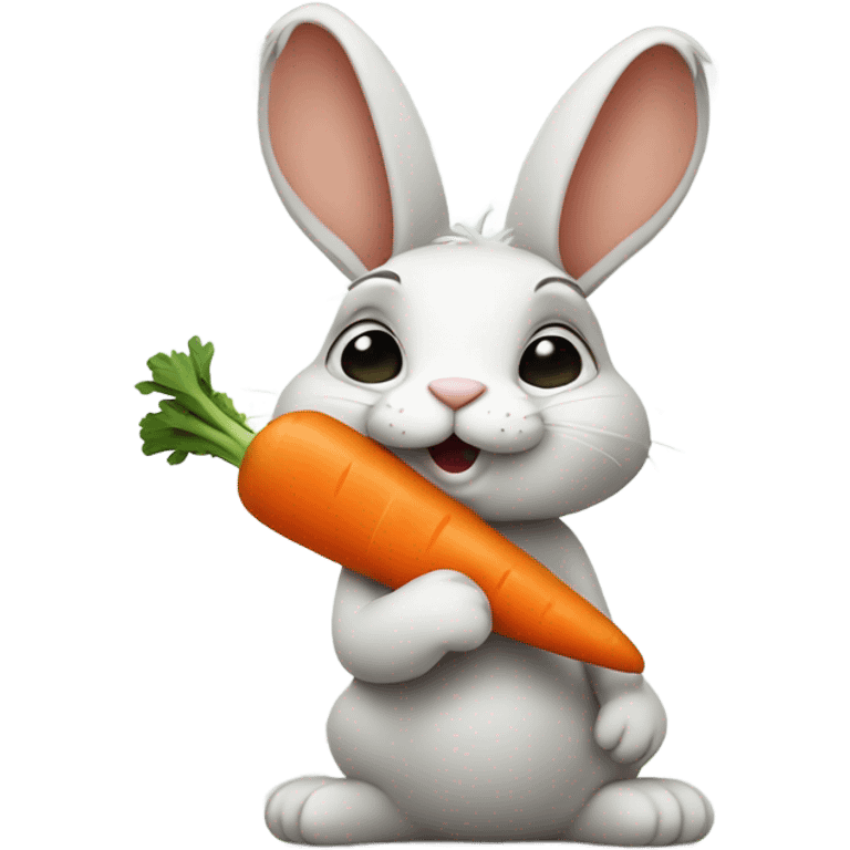 Bunny smoking carrot emoji