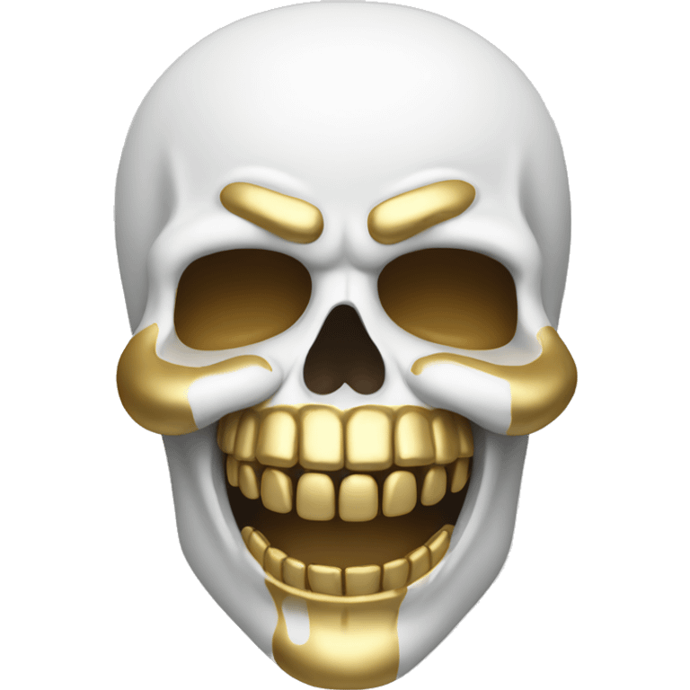 White skull with gold teeth Santa  emoji