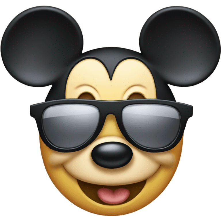 mickey mouse face with sunglasses emoji