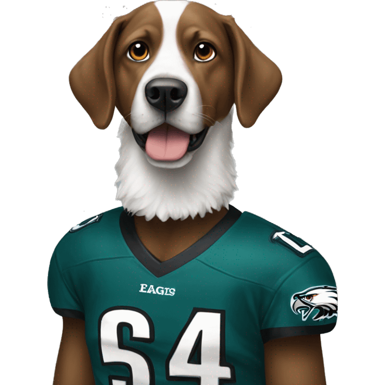 Dog with eagles jersey emoji