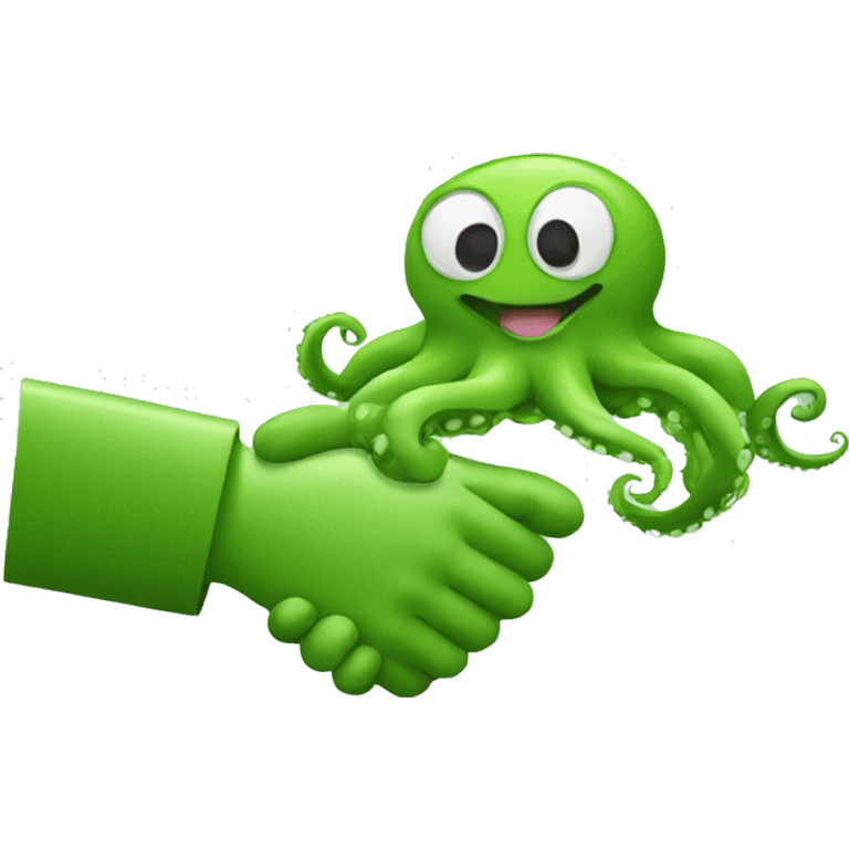 dog handshake green octopus emoji