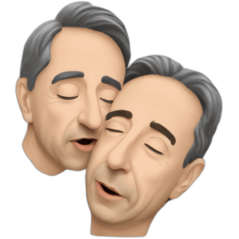 Mélenchon kissing Dric Zemmour emoji